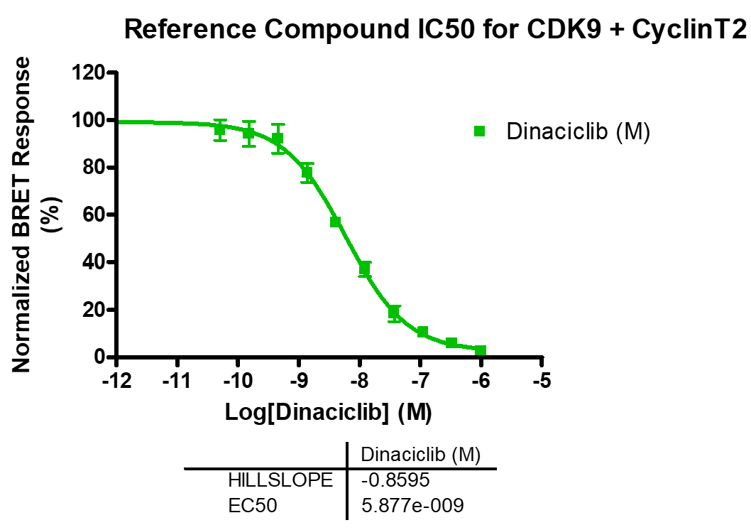 Reference compound IC50 for CDK9+Cyclin T2