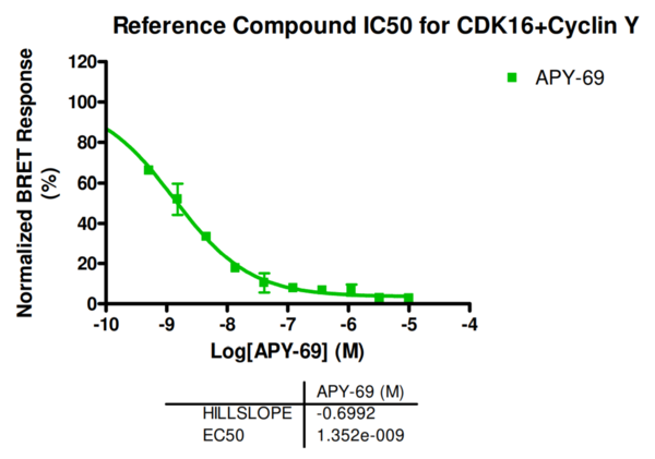 Reference compound IC50 for CDK16+Cyclin Y