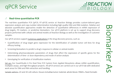 qPCR Service Infosheet