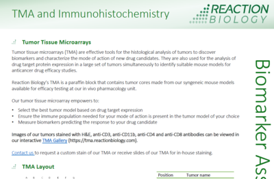TMA and Immunohistochemistry Infosheet