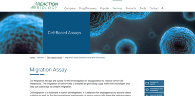 migration assay webpage