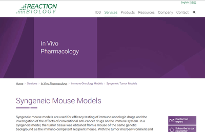 Syngeneic Mouse Models