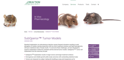 subQperior tumor models webpage thumbnail