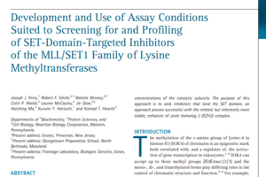 Development and Use of Assay Conditions Suited to Screening for and Profiling of SET-Domain-Targeted Inhibitors of the MLL/SET1 Family of Lysine Methyltransferases. Assay and Drug Development Technologies, 2015