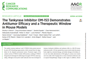 The Tankyrase Inhibitor OM-153 Demonstrates Antitumor Efficacy and a Therapeutic Window in Mouse Models. Cancer Research Communications, 2022
