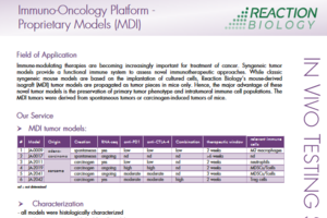 Immuno-Oncology Platform – Proprietary Models (MDI)