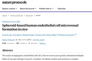 Spheroid-based human endothelial cell microvessel formation in vivo. Nature Protocols, 2009