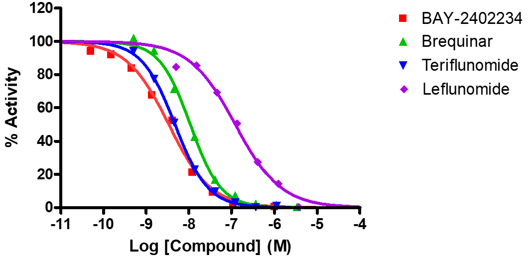 Reference compound inhibition of mDHODH