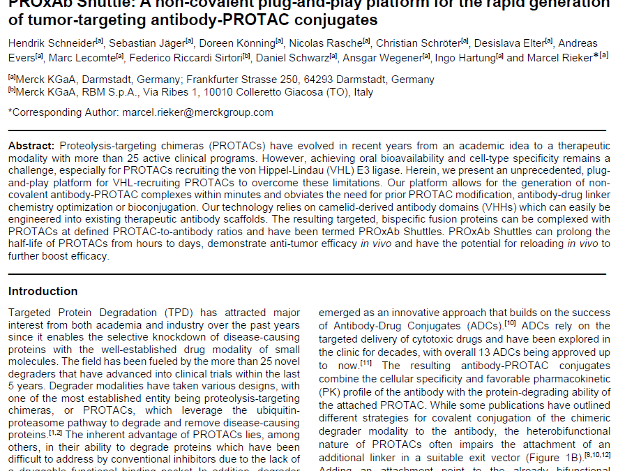 PROxAb Shuttle: A non-covalent plug-and-play platform for the rapid generation of tumor-targeting antibody-PROTAC conjugates